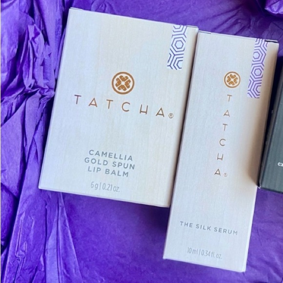 NWT Tatcha Camellia Gold Spun Lip Balm and The Silk Serum - Picture 1 of 3